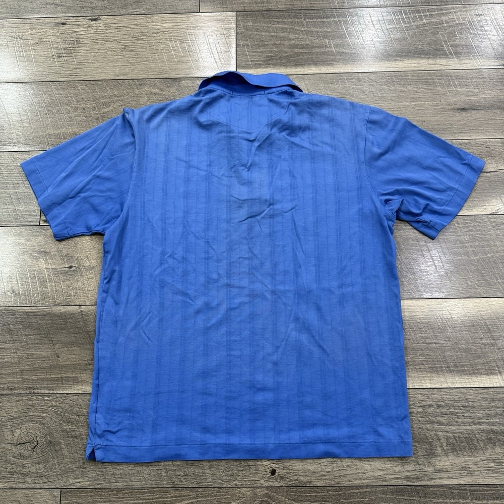 Nike Tiger Woods Golf Polo Shirt Mens Sz M Blue Dri Fit Jacquard Knit Collection - Picture 8 of 8